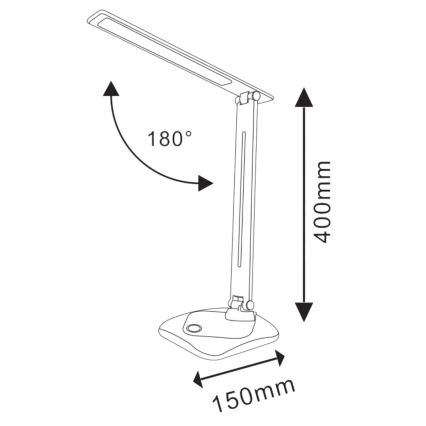 Candeeiro de mesa LED com regulação através do toque TOLEDO LED/8W/230V preto