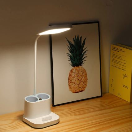 Candeeiro de mesa LED com regulação, carregamento, suporte e power bank LED/5W/5V 2400mAh