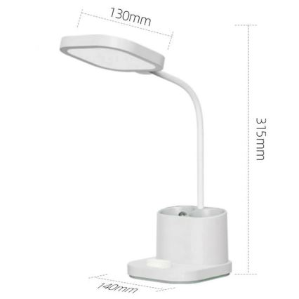 Candeeiro de mesa LED com regulação, carregamento, suporte e power bank LED/5W/5V 2400mAh