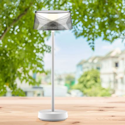 Candeeiro de mesa LED para exterior tátil com regulação CASABLANCA LED/3,4W/5V USB 3600 mAh IP44 branco