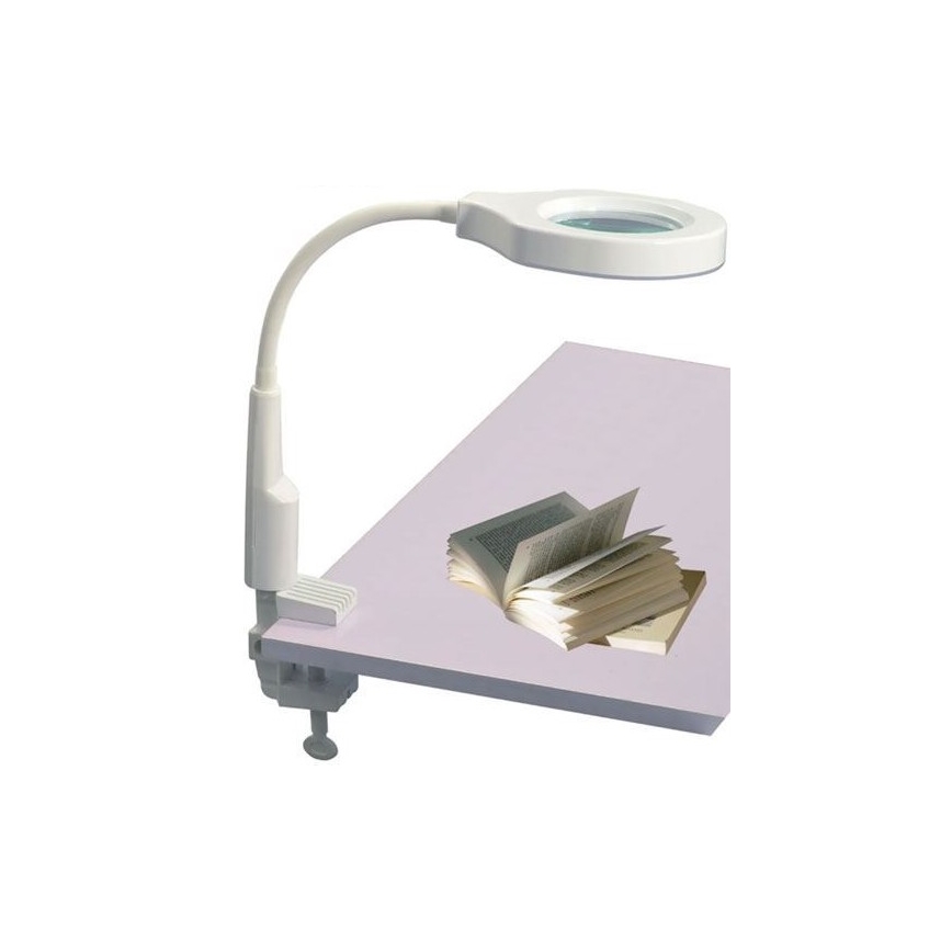 Candeeiro de mesa LED com regulação com lente de aumento bifocal LED/6W/230V 6000-7000K branco