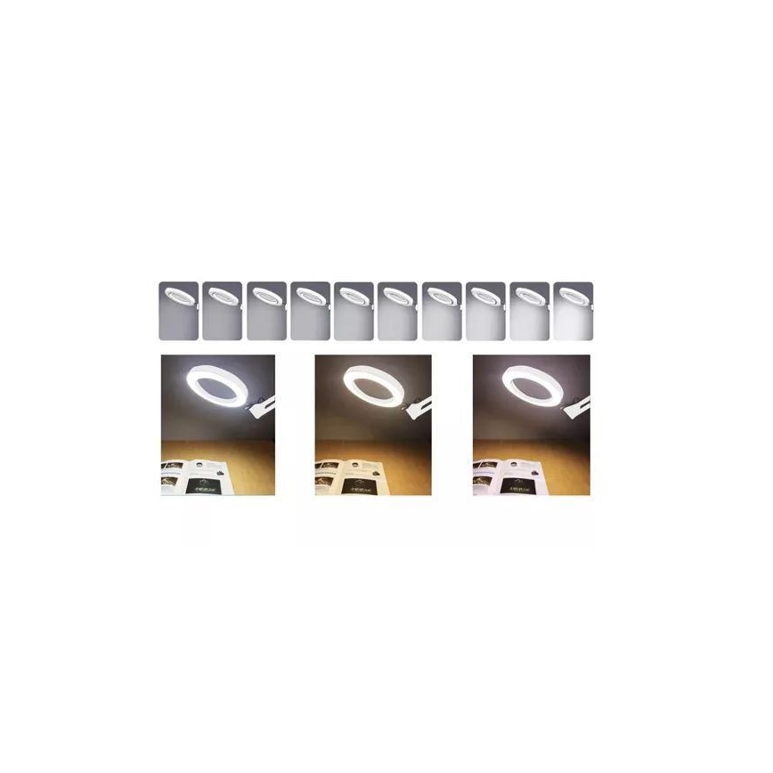 Candeeiro de mesa LED com regulação com uma lupa LED/6W/5V 3000K/4000K/6000K branco