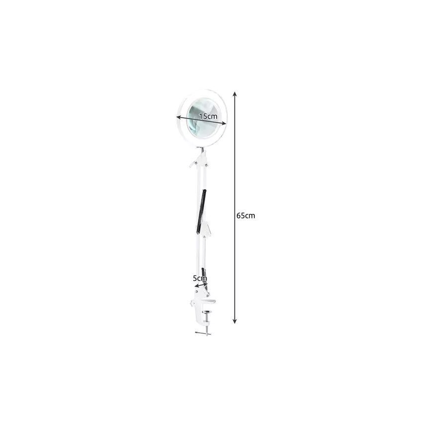Candeeiro de mesa LED com regulação com uma lupa LED/6W/5V 3000K/4000K/6000K branco