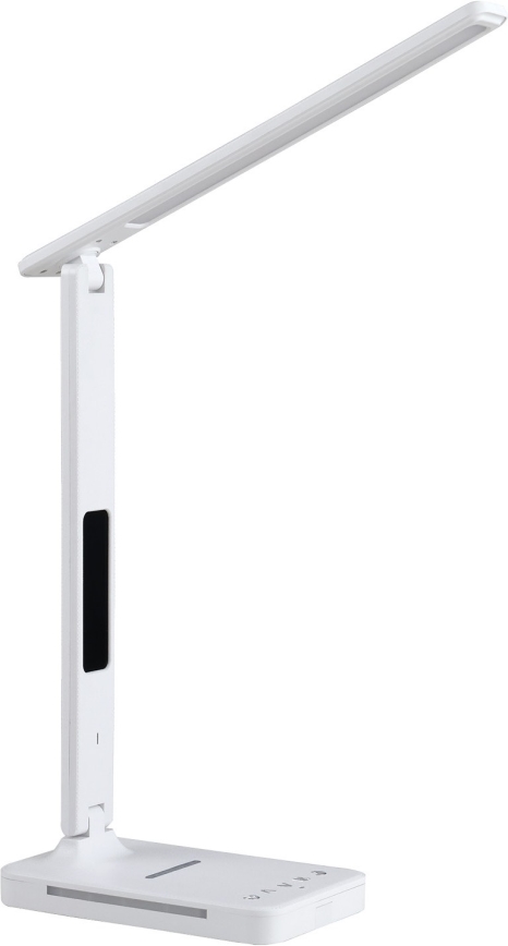 Candeeiro de mesa LED com regulação e carregamento sem fios QI, ecrã e Porta USB LED/7W/230V 3000-6000K branco