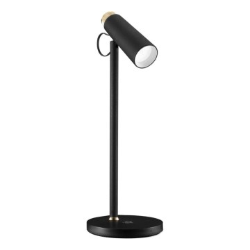 Candeeiro de mesa LED com regulação e carregamento sem fios TIT LED/12W/230V preto