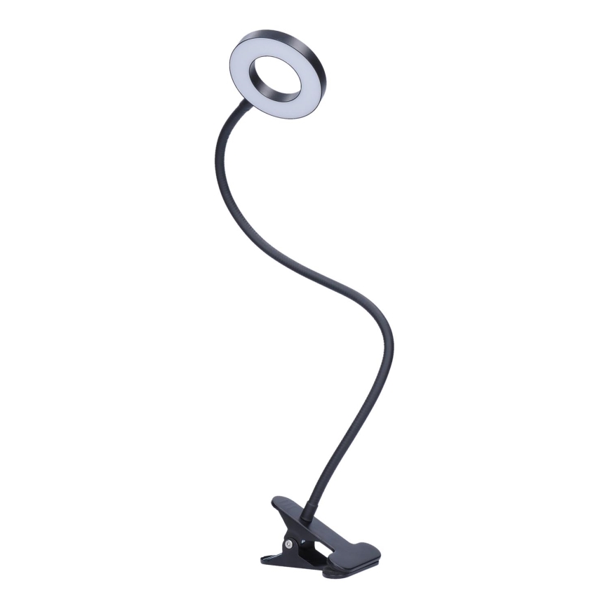 Candeeiro de mesa LED com regulação e clipe LED/8W/230V 3000/4000/5000K preto