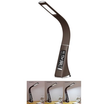 Candeeiro de mesa LED com regulação e ecrã LEATHER LED/7W/230V