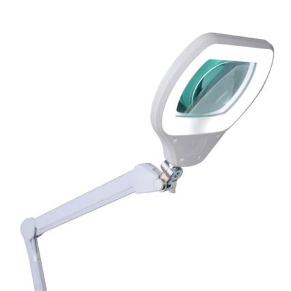 Candeeiro de mesa LED com regulação e lupa LED/12W/230V branco