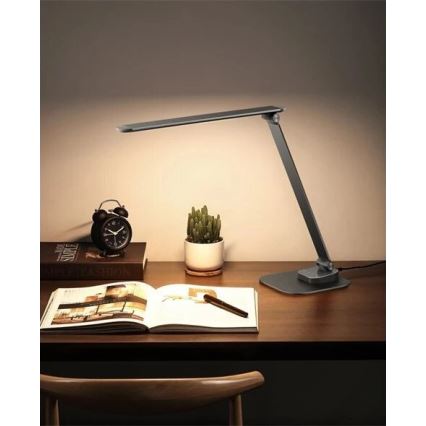 Candeeiro de mesa LED com regulação e porta USB LED/7,5W/230V 3000K/4000K/5500K antracite