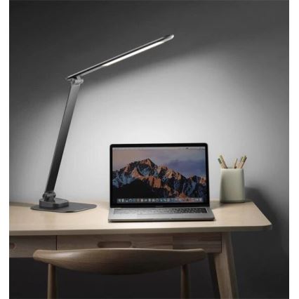 Candeeiro de mesa LED com regulação e porta USB LED/7,5W/230V 3000K/4000K/5500K antracite