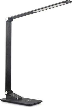 Candeeiro de mesa LED com regulação e porta USB LED/7W/230V 3000K/4000K/5500K preto