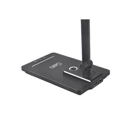 Candeeiro de mesa LED com regulação e porta USB LED/9W/230V 3000K/4000K/5500K preto