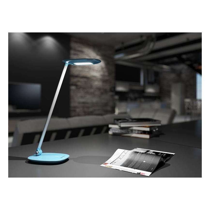 Candeeiro de mesa LED com regulação e USB MOANA LED/6W/230V rosa
