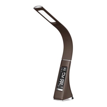 Candeeiro de mesa LED com regulação e visorLED/6W/230V castanho