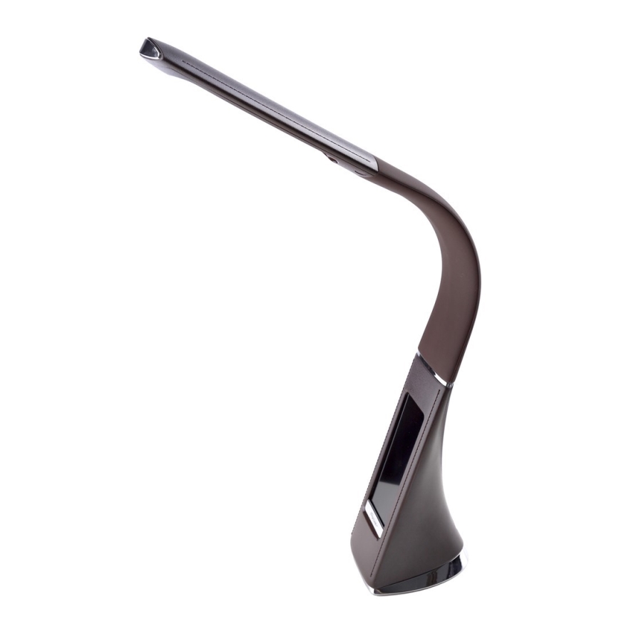 Candeeiro de mesa LED com regulação e visorLED/6W/230V castanho