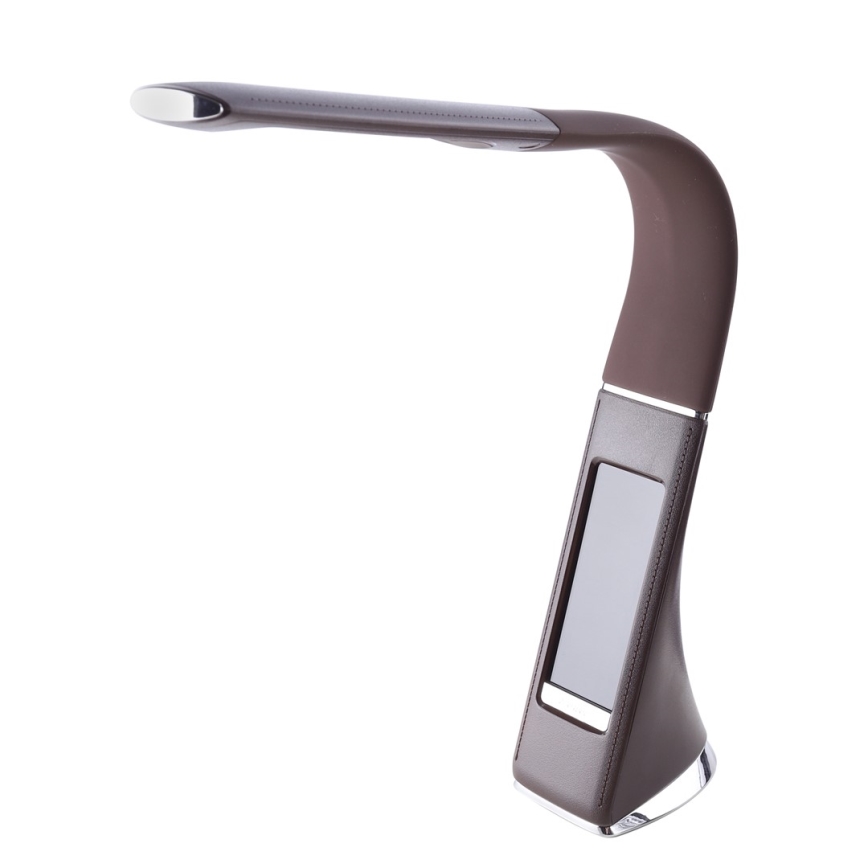 Candeeiro de mesa LED com regulação e visorLED/6W/230V castanho