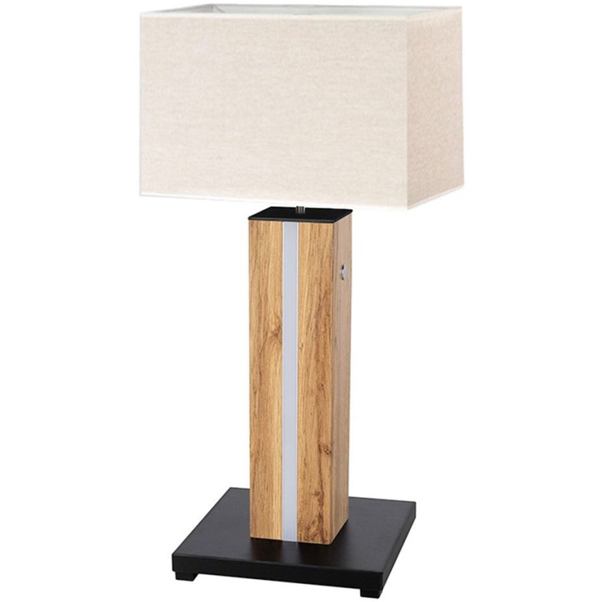 Candeeiro de mesa LED com regulação FLAME 1xE27/40W+ LED/4,6W/230V 56,5 cm carvalho