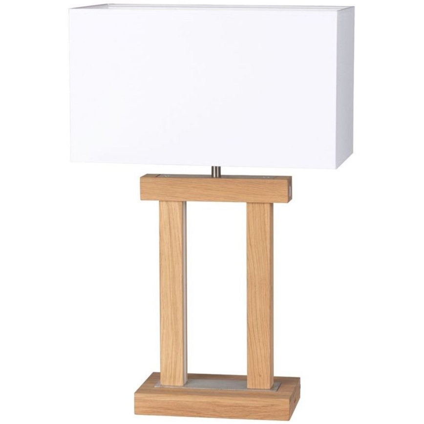 Candeeiro de mesa LED com regulação HAKON 1xE27/40W+2xLED/7,5W/230V 55 cm carvalho