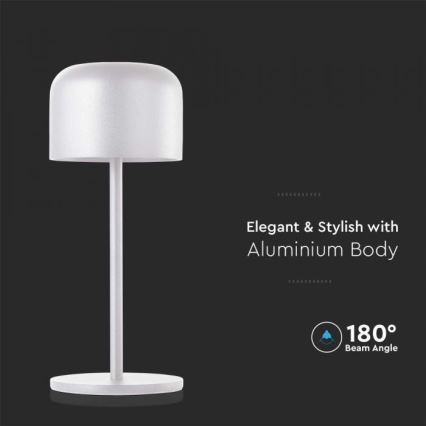 LED Candeeiro de mesa tácil recarregável com regulação LED/1,5W/5V 2700-5700K IP54 2200 mAh branco