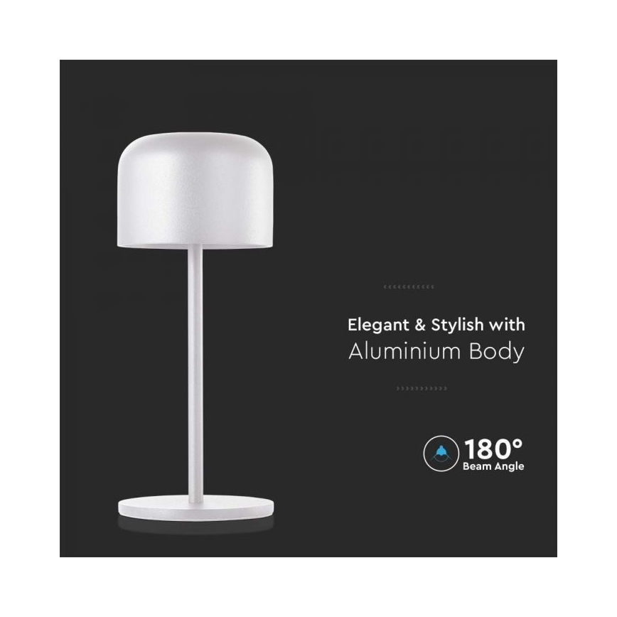 LED Candeeiro de mesa tácil recarregável com regulação LED/1,5W/5V 2700-5700K IP54 2200 mAh branco
