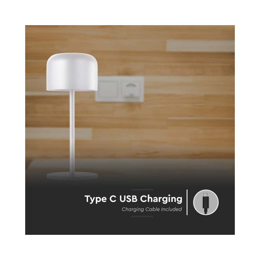 LED Candeeiro de mesa tácil recarregável com regulação LED/1,5W/5V 2700-5700K IP54 2200 mAh branco