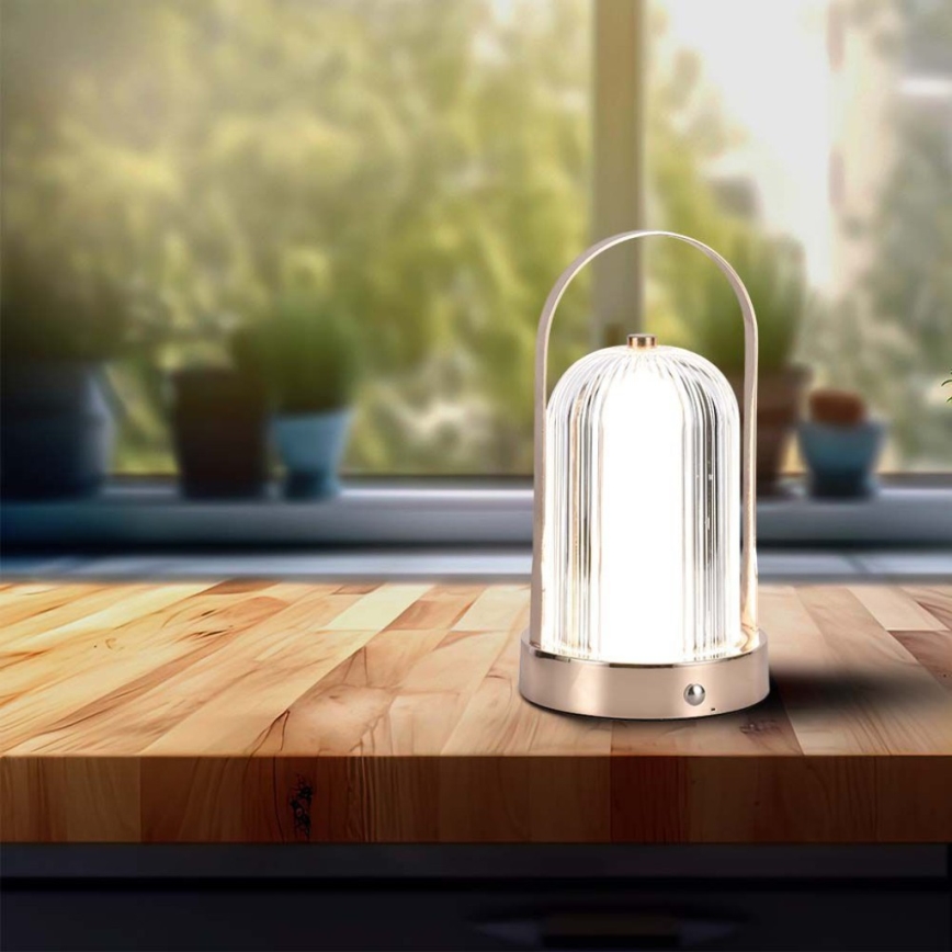 LED Candeeiro de mesa tácil recarregável com regulação LED/1W/5V 3000-6000K 1800 mAh cobre