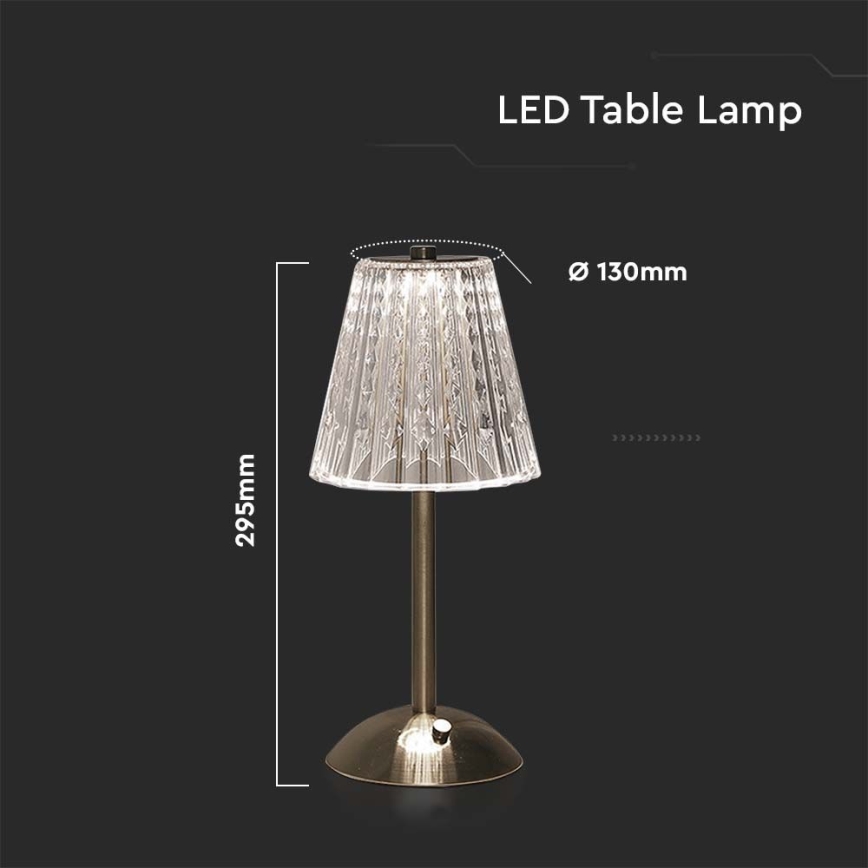 Candeeiro de mesa tátil LED com regulação LED/2,4W/5V 3000-6000K 1800 mAh cromado brilhante