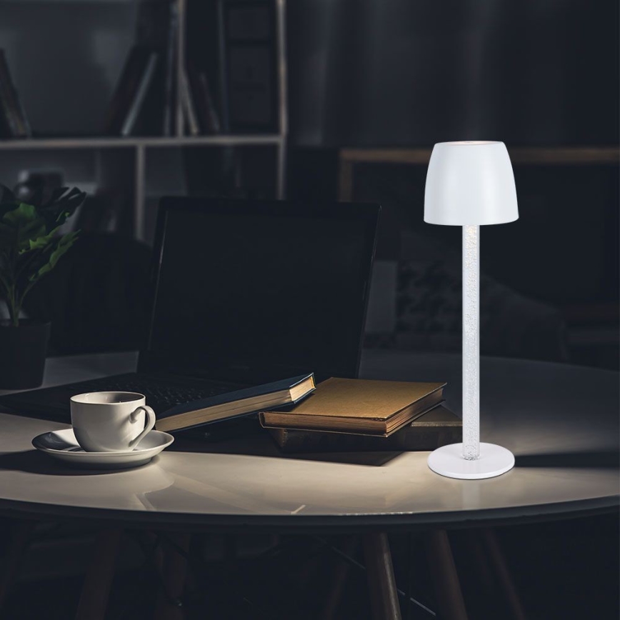 Candeeiro de mesa tátil LED com regulação LED/3W/5V 3000K 1800 mAh branco
