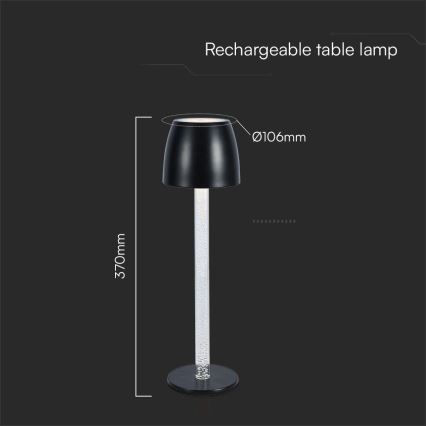 Candeeiro de mesa tátil LED com regulação LED/3W/5V 3000K 1800 mAh branco