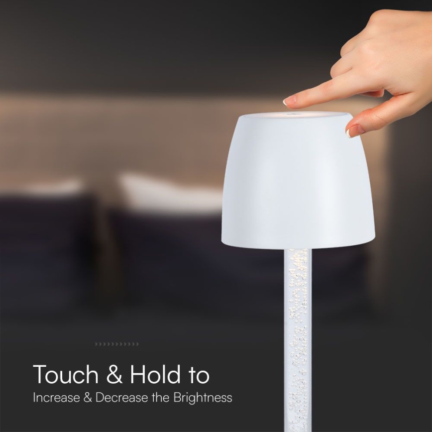 Candeeiro de mesa tátil LED com regulação LED/3W/5V 3000K 1800 mAh preto