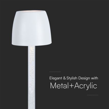Candeeiro de mesa tátil LED com regulação LED/3W/5V 3000K 1800 mAh preto