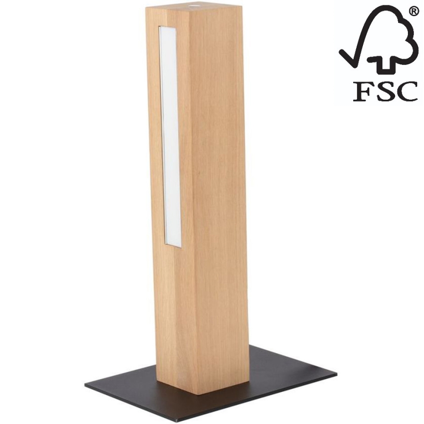 Candeeiro de mesa LED com regulação LEON LED/9W/230V carvalho – FSC certificado