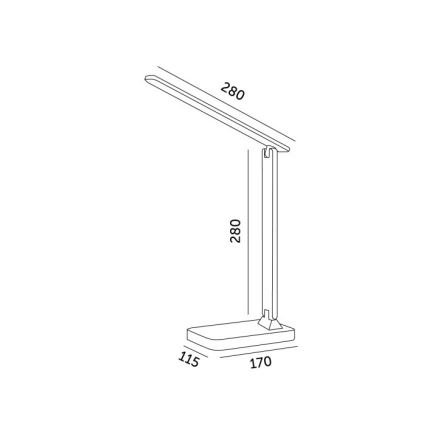 Candeeiro de mesa LED com regulação NOBLITE N LED/7W/230V 3000/4000/6500K branco