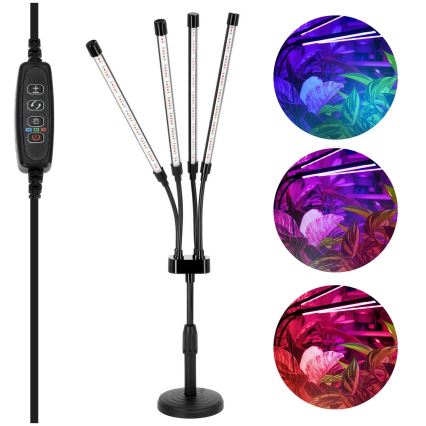 LED Regulação flexível candeeiro de mesa para o cultivo de plantas VITARO 4xLED/10W/230V preto