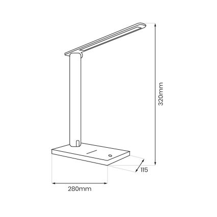 Candeeiro de mesa LED com regulação POST LED/5W/5V 3000-6500K preto