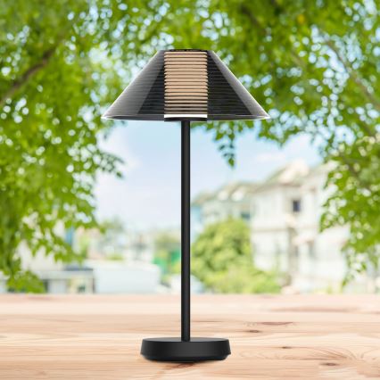 Candeeiro de mesa LED para exterior tátil com regulação SERENGETI LED/3,4W/5V USB 3600 mAh IP44 preto