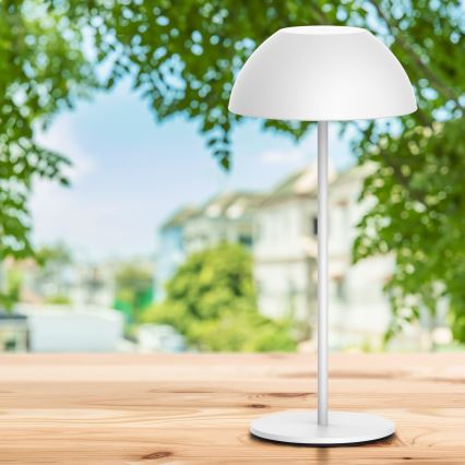 Candeeiro de mesa LED para exterior tátil com regulação TANZANIA LED/1,8W/5V USB 1800 mAh IP44 branco