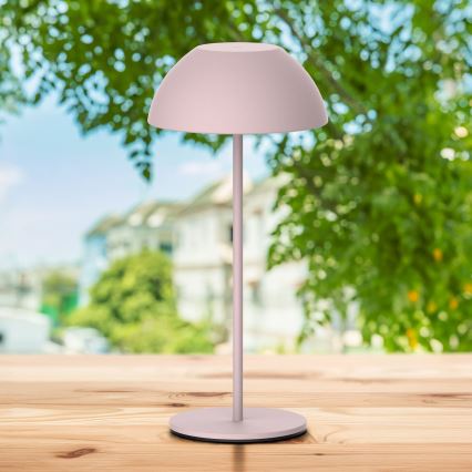 Candeeiro de mesa LED para exterior tátil com regulação TANZANIA LED/1,8W/5V USB 1800 mAh IP44 rosa