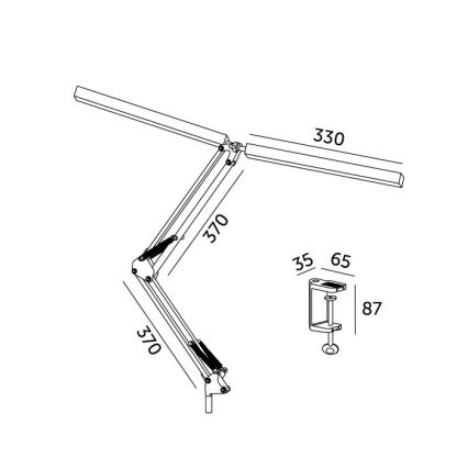 Candeeiro de mesa LED com regulação TENUIX DUO 2xLED/14W/230V 3000-6000K branco