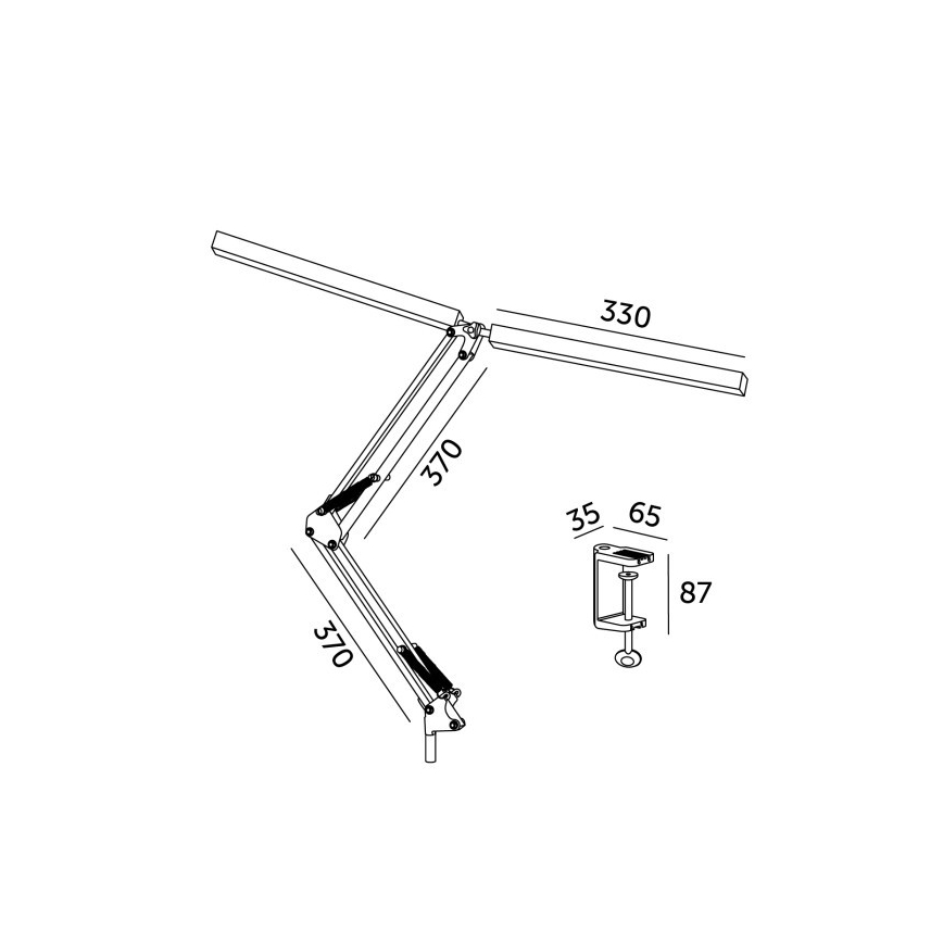 Candeeiro de mesa LED com regulação TENUIX DUO 2xLED/14W/230V 3000-6000K branco