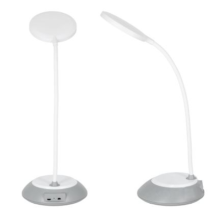Candeeiro de mesa LED com regulação VISUA LED/5W/5V 3000-5000K 1200 mAh cinzento