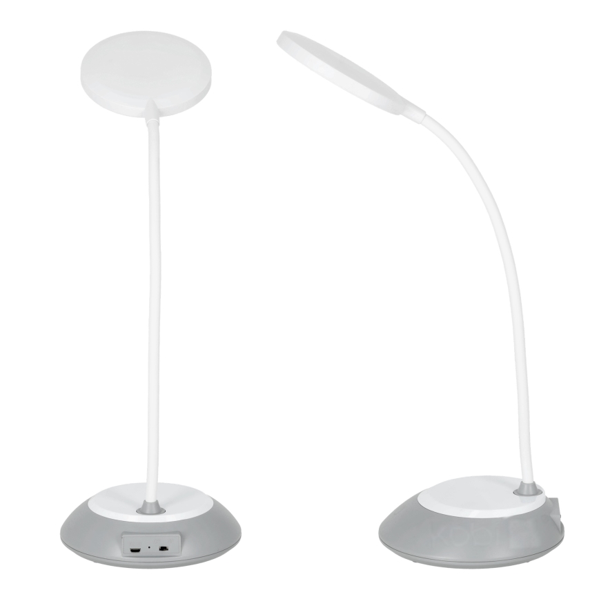 Candeeiro de mesa LED com regulação VISUA LED/5W/5V 3000-5000K 1200 mAh cinzento