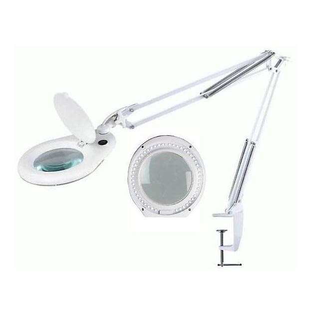 Candeeiro de mesa LED com uma lupa e clipe LED/15W/230V