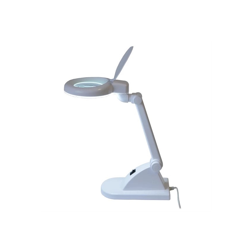 Candeeiro de mesa LED com uma lupa LED/6W/230V branco
