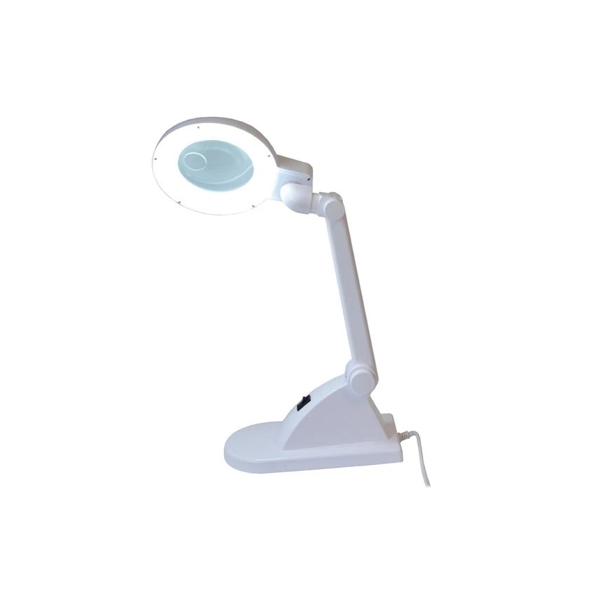 Candeeiro de mesa LED com uma lupa LED/6W/230V branco