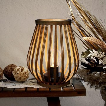 Candeeiro de mesa LED decorativo LED/2xAA bambu