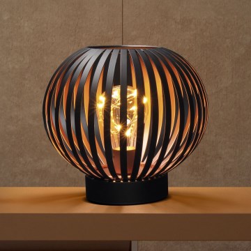 Candeeiro de mesa LED decorativo LED/3xAA preto/cobre