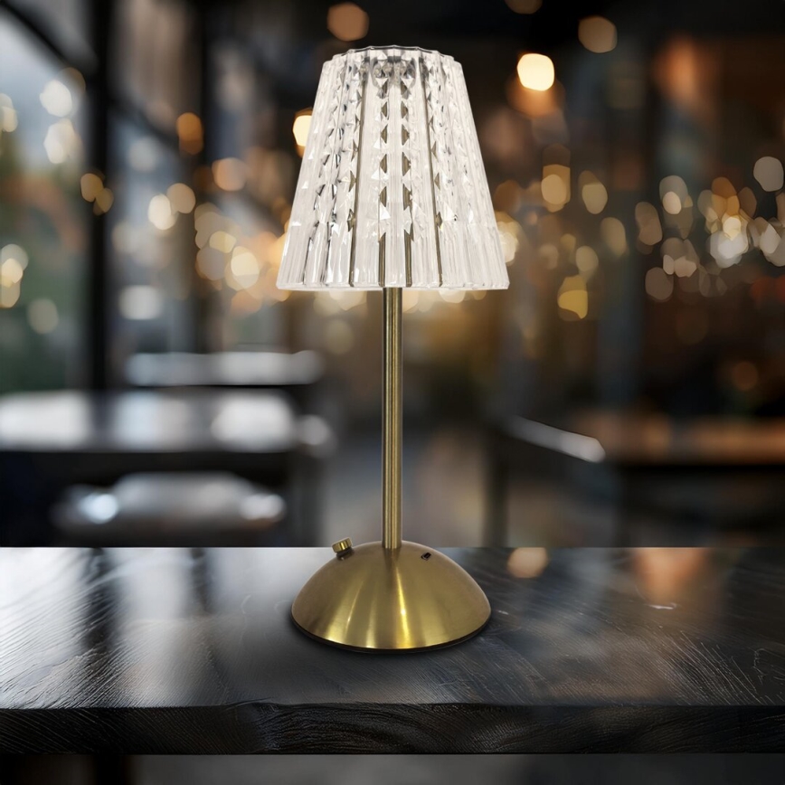 Candeeiro de mesa LED e tátil com regulação ELBA LED/1,6W/800 mAh 3000/4000/6000K dourado/transparente