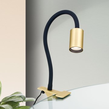 Candeeiro de mesa LED flexível com clipe KURT LED/5W/230V dourado