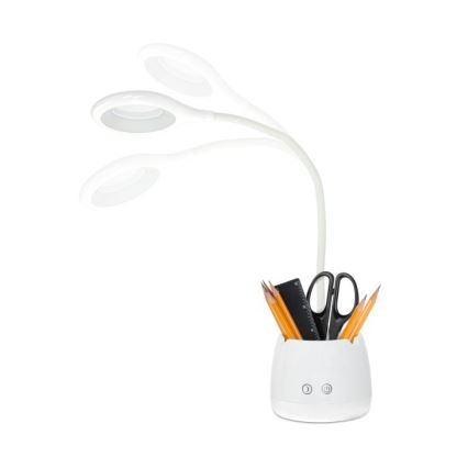 Candeeiro de mesa LED flexível com regulação LUSIA LED/5W/5V 3000/4000K 1200 mAh branco